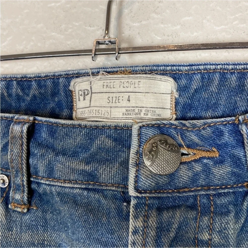 Free People Y2K Handkerchif Classic Blue Denim Pants #0079 - Picture 4 of 5